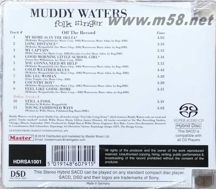 水泥佬 FOLK SINGER 民謠歌手 (SACD) 劉漢盛推介專輯背面圖片