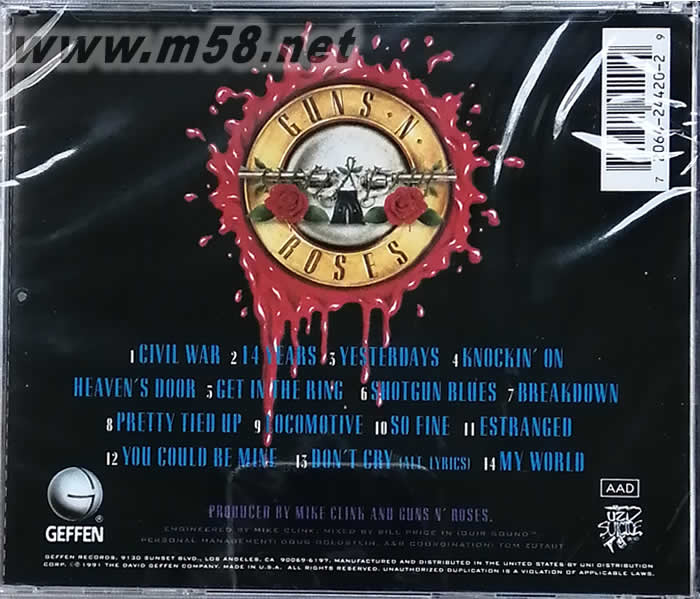 USE YOUR ILLUSION用你的幻覺(jué)(II)藍(lán)色封面 (美版)專輯背面圖片