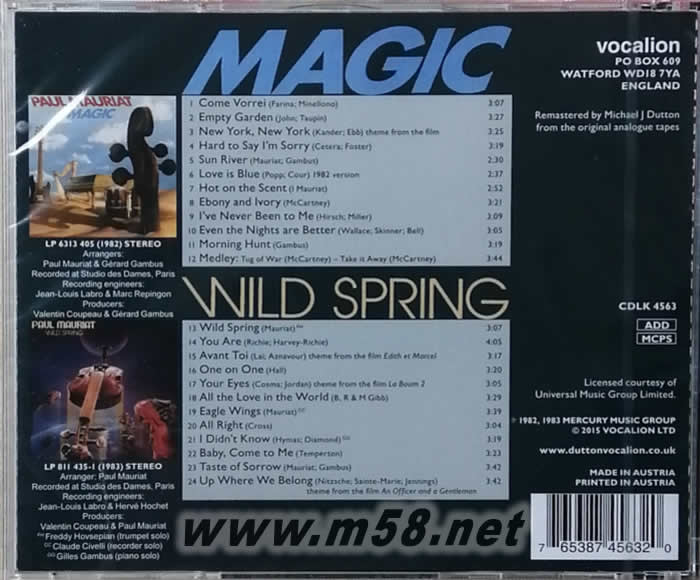 春天的魔術Magic & Wild Spring 奇妙音樂旅程專輯背面圖片