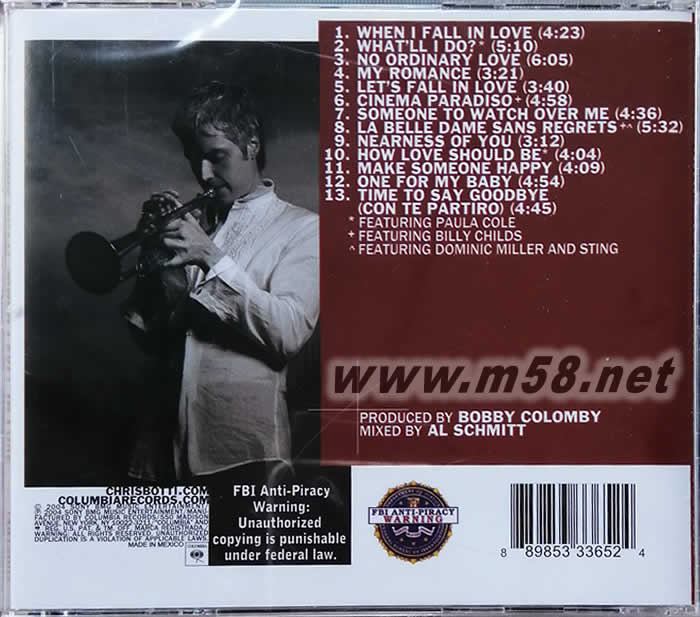 WHEN I FALL IN LOVE征服情海專輯背面圖片