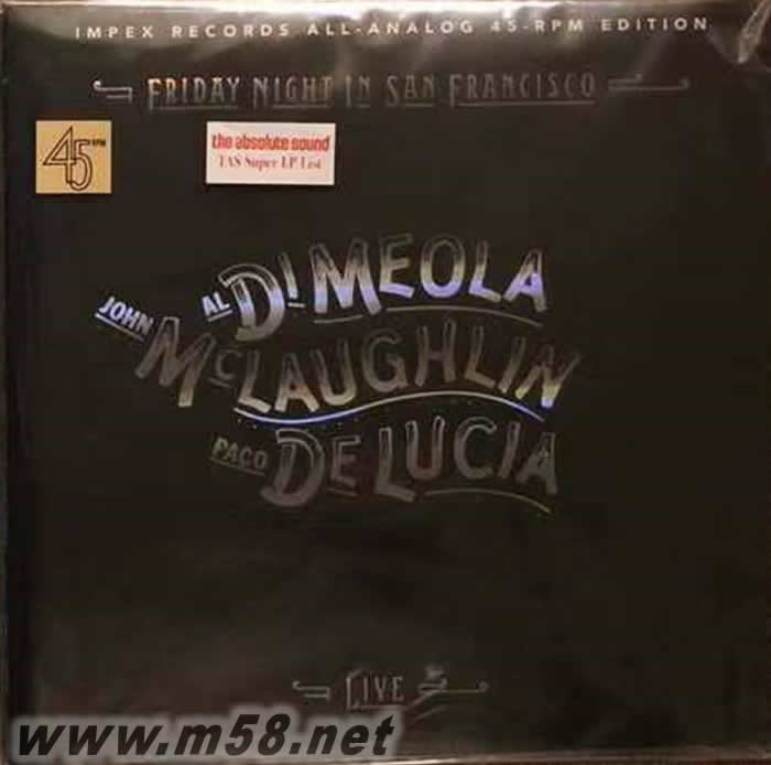 Friday Night in San Francisco(舊金山星期五之夜 三位吉它大師LIVE)180g 45RPM LP 黑膠專輯正面圖片