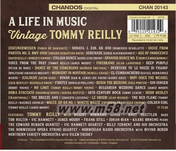 口琴名曲集 Life in Music Vintage Tommy Reilly音樂人生懷念湯米雷利專輯背面圖片