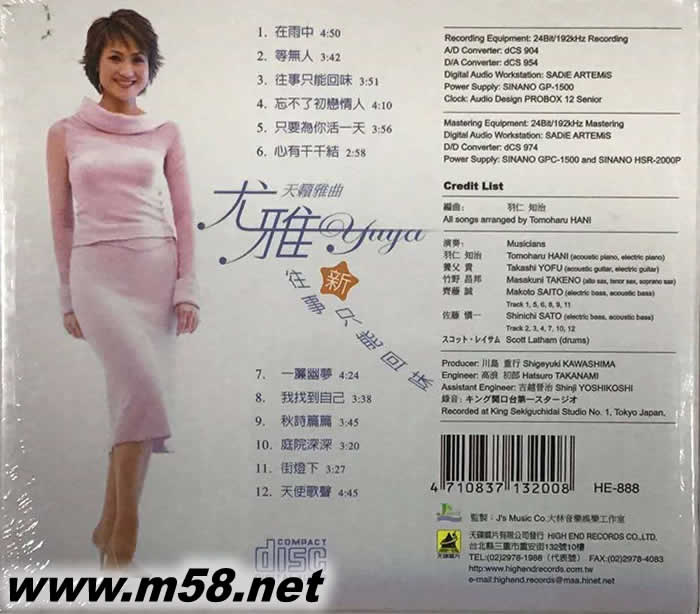 新往事只能回味 (日本版)專輯背面圖片