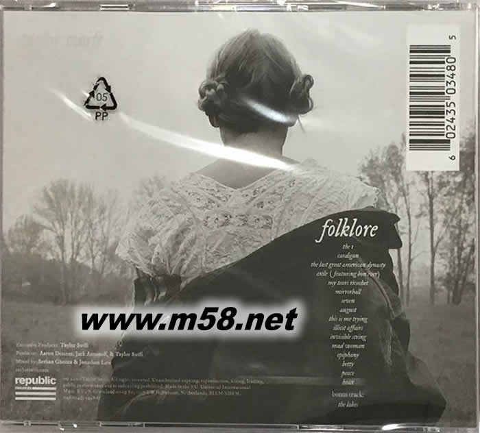 FOLKLORE 美麗傳說 森林版 歐版專輯背面圖片