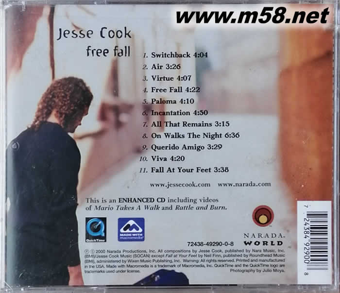 JESSE COOK FREE FALL 自由下落專輯正面圖片