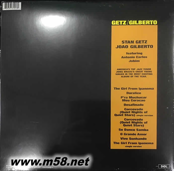 Getz AND Gilberto (180g 33RPM LP) 黑膠特別版專輯背面圖片