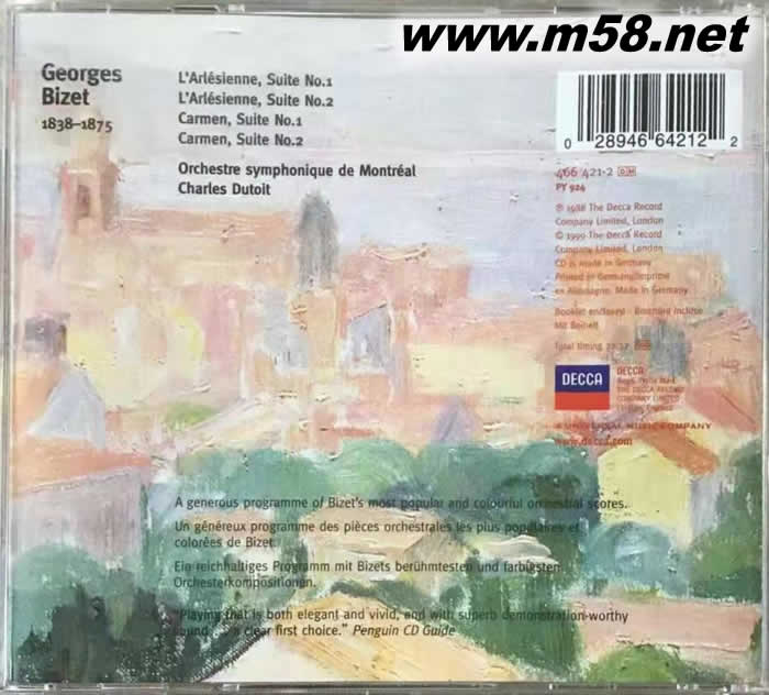 查爾斯·迪圖瓦 - 比才:阿萊城姑娘組曲 & 卡門組曲 Charles Dutoit - Bizet: L