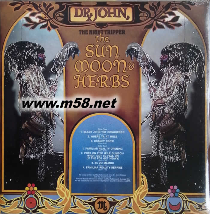 約翰博士 日月草 Dr John: The Sun, Moon & Herbs 拉丁民間音樂 黑膠專輯背面圖片