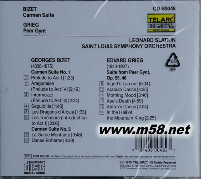 比才 卡門組曲 Bizet: Carmen Suite & Grieg: Peer Gynt Suite專輯背面圖片