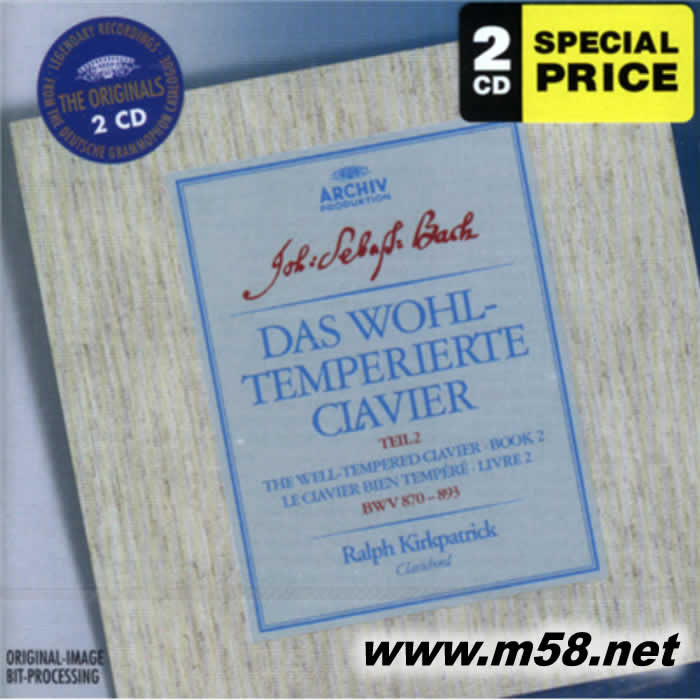 拉爾夫 克利帕蒂克 - 巴赫:平均律鋼琴曲集-2 Ralph Kirkpatrick - Bach:The Well-Tempered Clavier Vol. 2CD 大禾花版專輯正面圖片