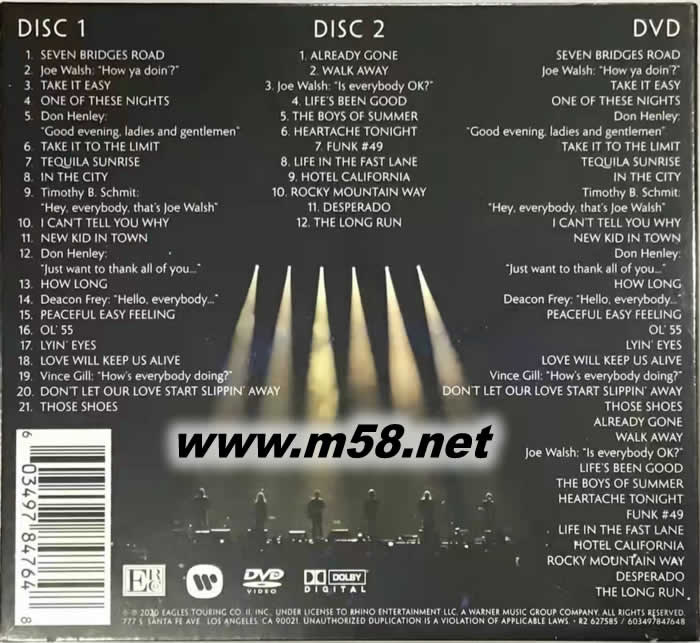 Live At The Forum MMXVIII 2018加州論壇體育館現(xiàn)場 (CD+DVD)專輯背面圖片