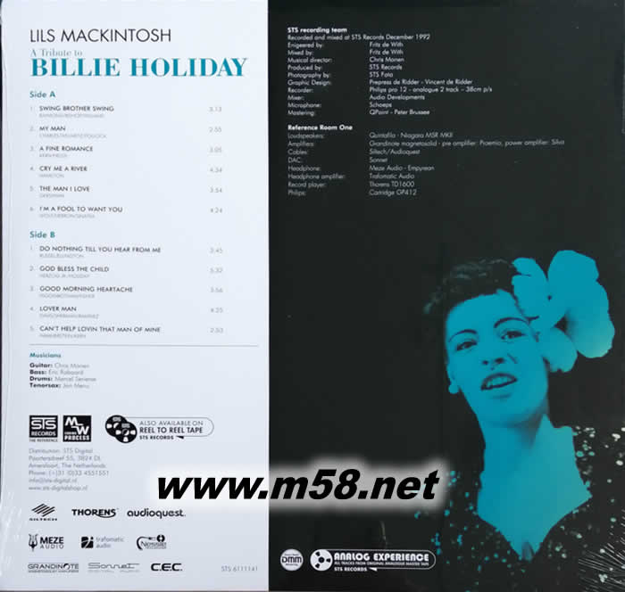 A TRIBUTE TO BILLIE HOLIDAY (180g LP) (向哈樂黛致敬) STS 黑膠專輯背面圖片