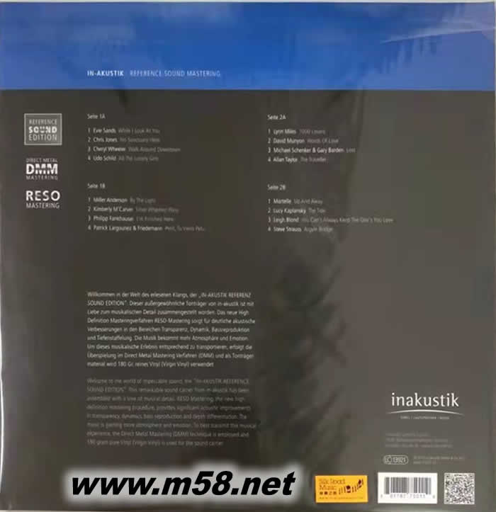 Great Voices, Vol. I 宏亮的嗓音-第1輯 黑膠(INAKUSTIK宏亮系列)專輯背面圖片