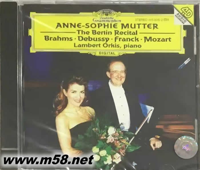 穆特 - 柏林演奏會The Berlin Recital 小提琴與鋼琴 BRAHMS DEBUSSY FRANCK MOZART專輯正面圖片