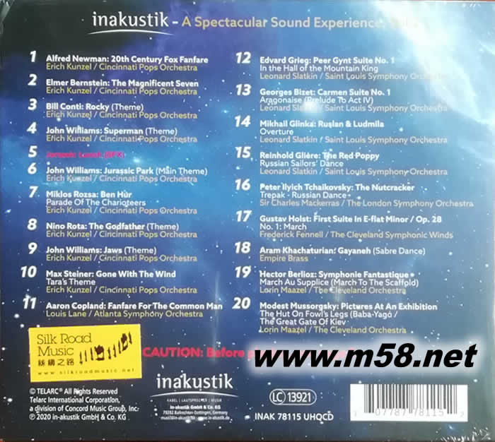 特麗 2 Telarc 震撼的聲音 第二輯 A SPECTACULAR SOUND EXPERIENCE 2UHQCD專(zhuān)輯背面圖片