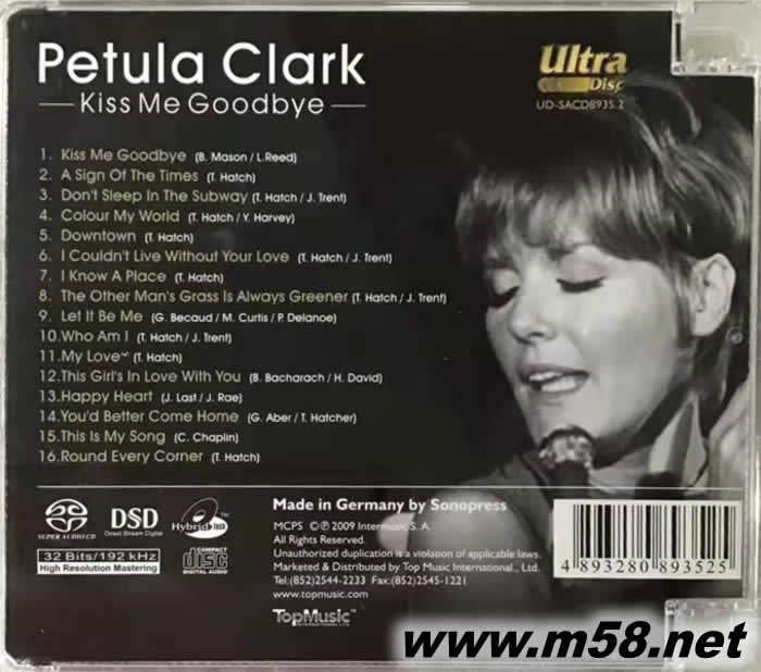 KISS ME GOODBYE 吻別 ( SACD )專輯背面圖片