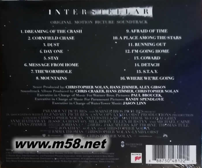 星際效應(yīng)-電影原聲帶 Interstellar/O.S.T.專輯背面圖片