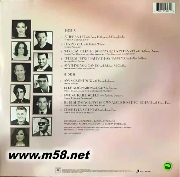 Encore: Movie Partners Sing Broadway 世紀安可:好萊塢群星對唱百老匯經典 (黑膠) (LP黑膠唱片)專輯背面圖片