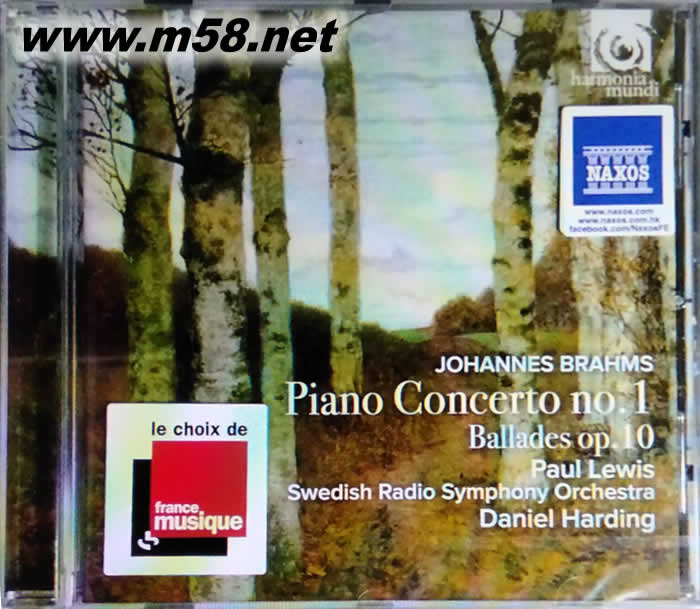 JOHANNES BRAHMS : PIANO CONCERTO NO.1, BALLADES OP.10專輯正面圖片