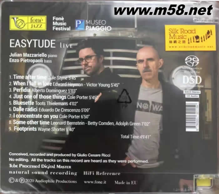 「比亞喬博物館」現場音樂會系列 - 輕松情調Live At Museo Piaggio - EASYTUDE Live (鋼琴與大提琴) SACD專輯背面圖片