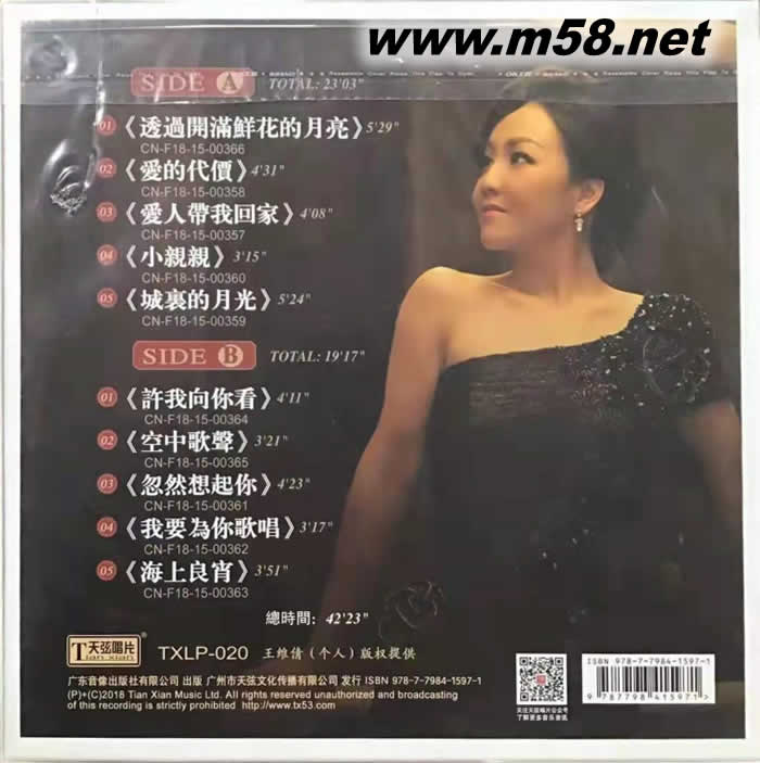 上海往事 IV 四 180g 33RPM LP 黑膠 限量版專輯背面圖片