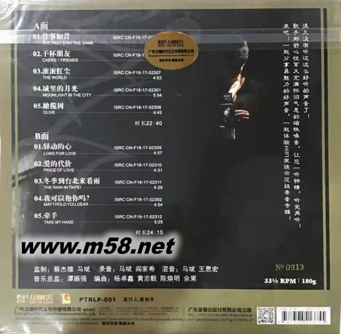 往事如昔 黑膠專輯背面圖片