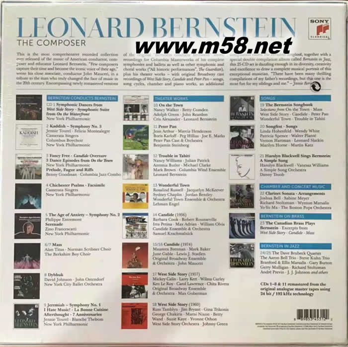 The Composer SYMPHONIES CONCERT THEATER WORKS BALLETS SONGS (25CD大套裝)專輯背面圖片