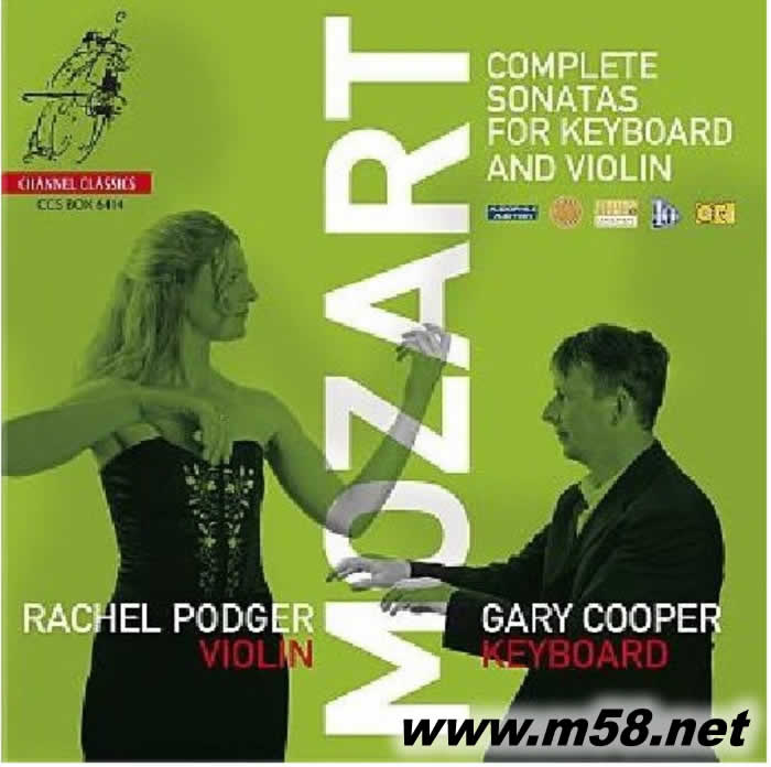小提琴與鋼琴奏莫扎特 鳴曲全集Rachel Podger & Gary Cooper Mozart complete Sonatas for keyboard and violin 8CD套裝專輯正面圖片