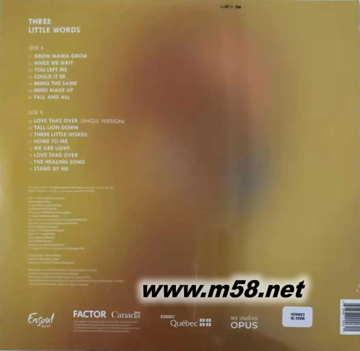 布魯斯靈魂女歌手 THREE LITTLE WORDS 黑膠專輯背面圖片