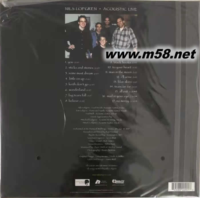 尼爾斯洛夫格林 現場音樂會Acoustic Live 180g 45RPM LP 黑膠專輯背面圖片