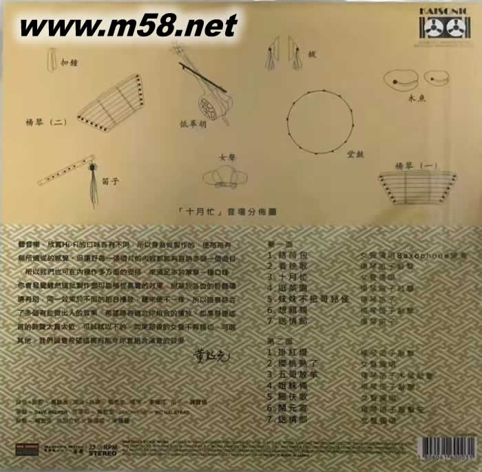半新舊 黃啟光 黑膠專輯背面圖片