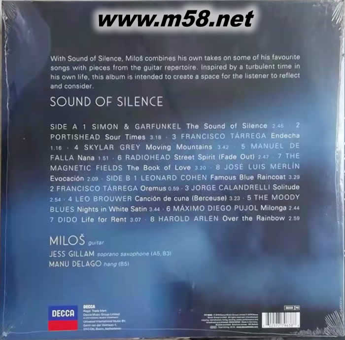 Sound Of Silence 沉默之聲 黑膠專輯背面圖片
