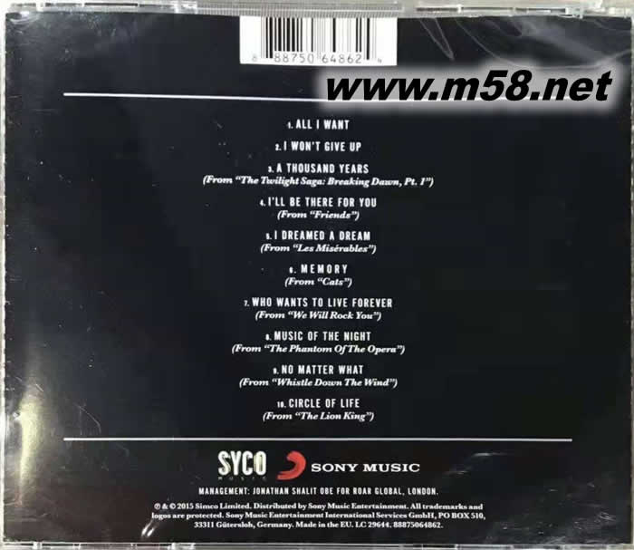 Act Two專輯背面圖片