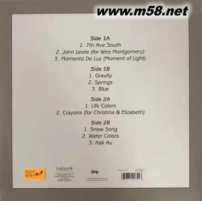 生命色彩Life Colors爵士吉它手Chuck Loeb 五重奏(吉它、貝斯、薩克斯 、打擊樂(lè))黑膠專輯背面圖片