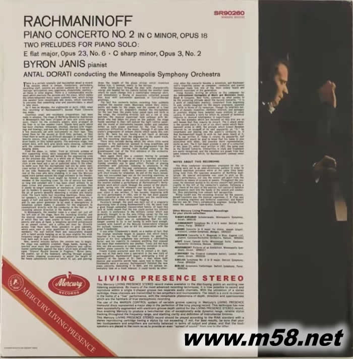 拉赫瑪尼諾夫:第2鋼琴協(xié)奏曲、前奏曲 RACHMANINOFF CONCERTO NO.2 IN C MINOR 黑膠專(zhuān)輯背面圖片