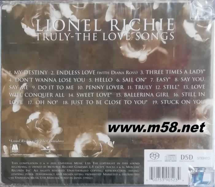 Truly The Love Songs (SACD)專輯背面圖片