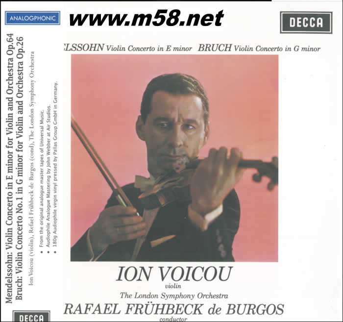 門德爾松 MENDELSSOHN, BRUCH VIOLIN CONCERTOS 小提琴 黑膠專輯正面圖片