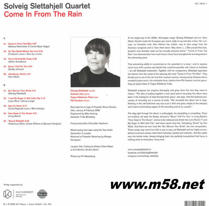 雨中靈感 Come In From The Rain 黑膠專輯背面圖片