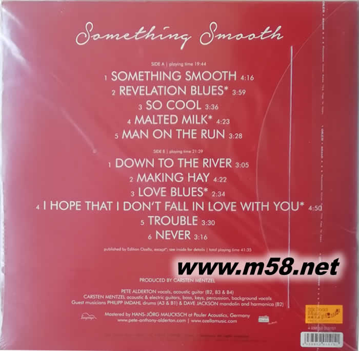 SOMETHING SMOOTH (男聲與吉它) 黑膠專輯背面圖片
