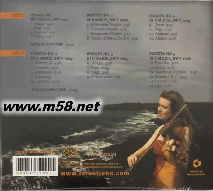 巴赫:無伴奏小提琴奏鳴曲 Bach: The Six Sonatas & Partitas for Violin Solo 雙SACD專輯背面圖片