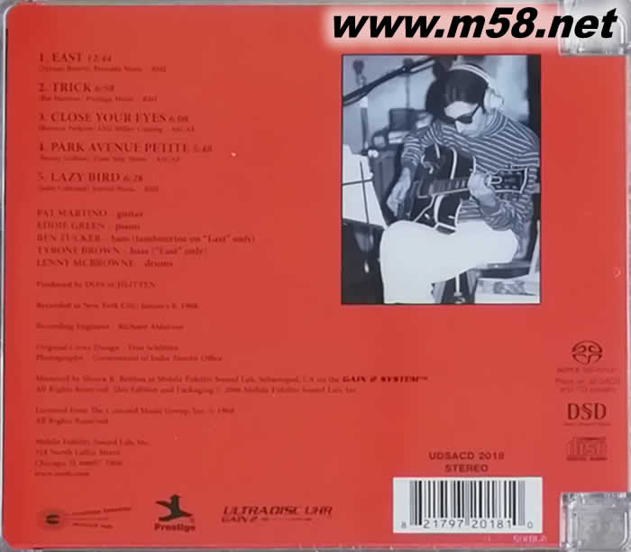 East (爵士吉它手SACD)專輯背面圖片