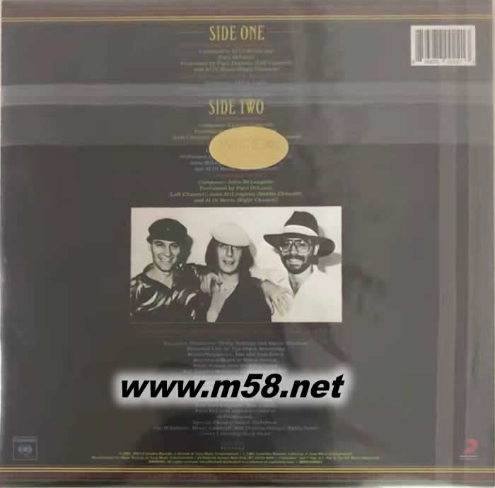 Friday Night in San Francisco(舊金山星期五之夜 三位吉它大師LIVE) 黑膠專輯背面圖片