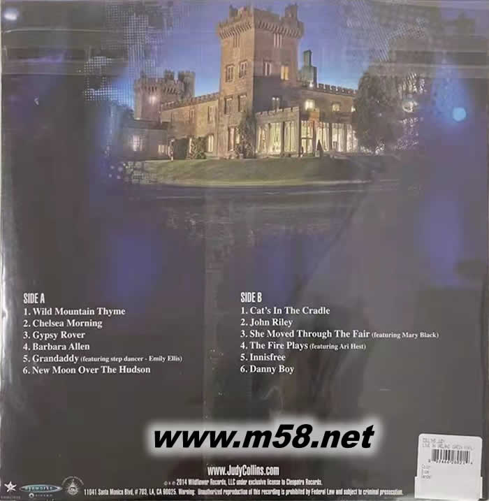 JUDY COLLINS LIVE IN IRELAND 黑膠 限量版專輯背面圖片