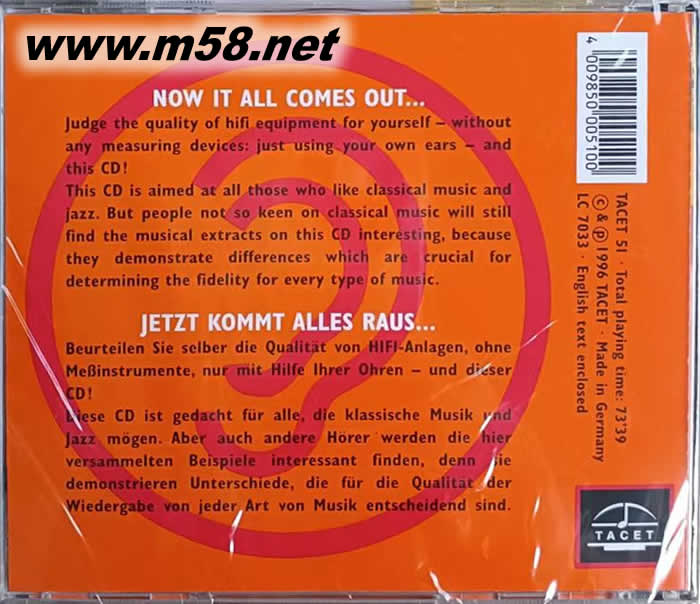 我的發燒寶典MY AUDIOPHILE COMPANION FOR CLASSICAL MUSIC AND JAZZ LOVERS專輯背面圖片