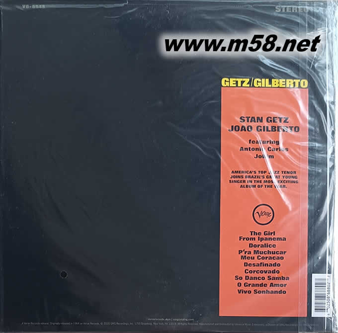 蓋茨/吉爾伯托夫婦 Getz/Gilberto (Verve Acoustic Sounds Series) 立體聲黑膠專輯背面圖片