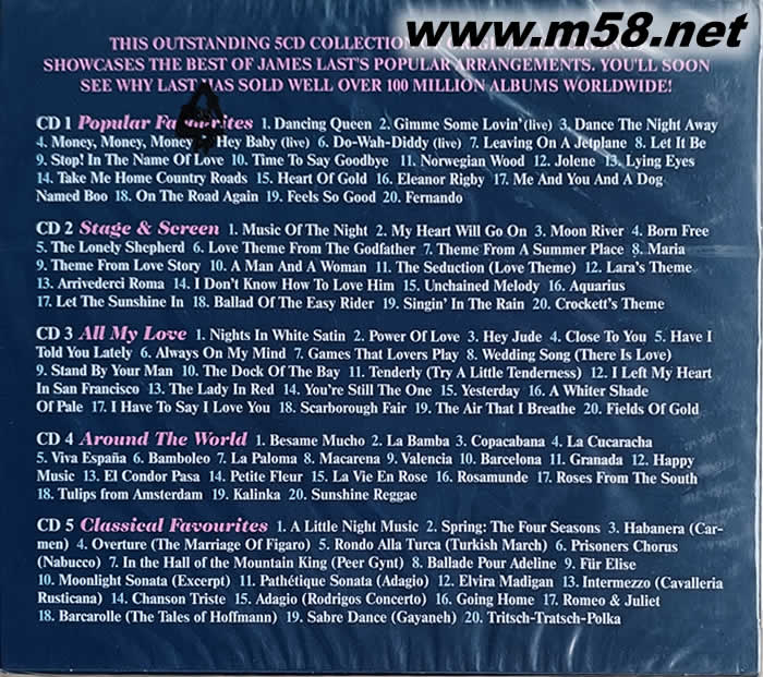 Music of James Last: 100 Popular Classics 5CD套裝專輯正面圖片