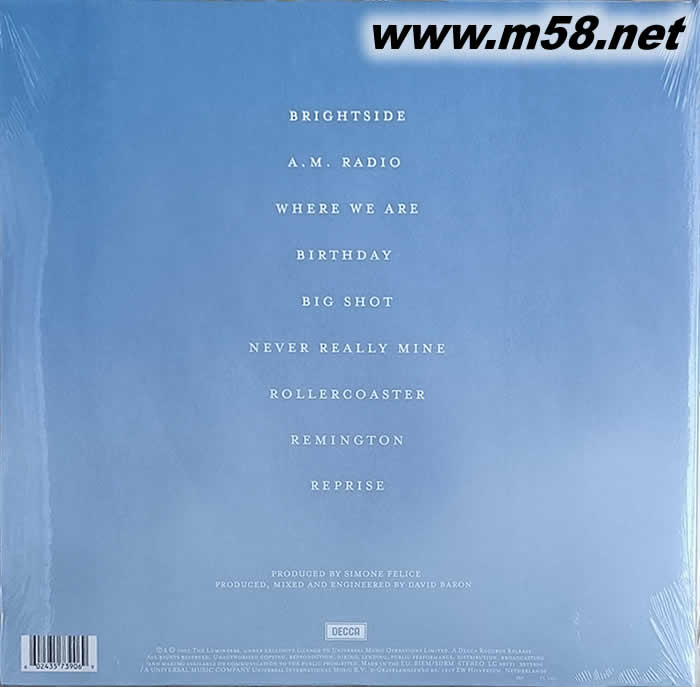 BRIGHTSIDE 明亮的一面 黑膠專輯背面圖片