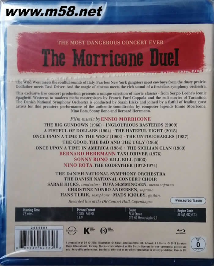 莫里康內(nèi) 決斗 電影配樂音樂會(huì) The Morricone Duel - Blu-ray 藍(lán)光BD專輯背面圖片