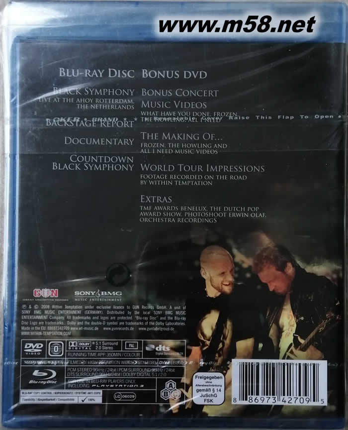WITHIN TEMPTATION 荷蘭的美聲哥特金屬樂團(tuán) - Black Symphony 藍(lán)光BD專輯背面圖片