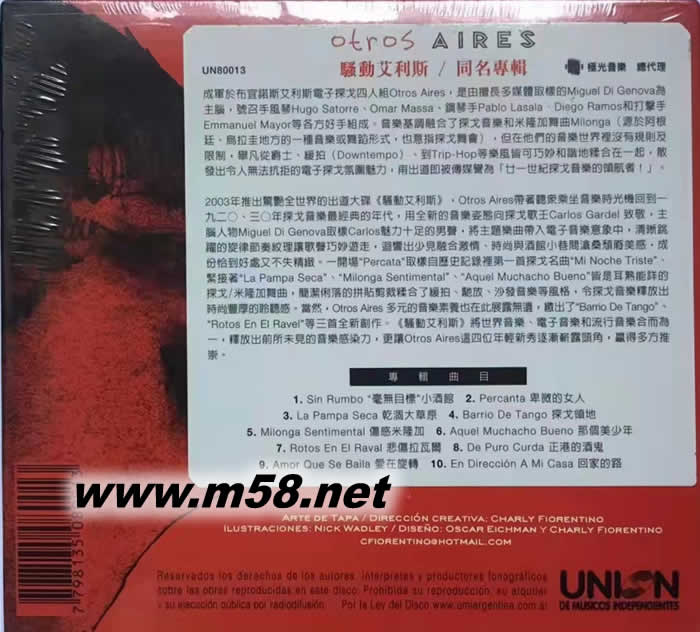 正宗阿根廷探戈天團 騷動艾利斯:同名專輯 Otros Aires專輯背面圖片